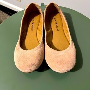 Lucky brand ballet suede light pink flats